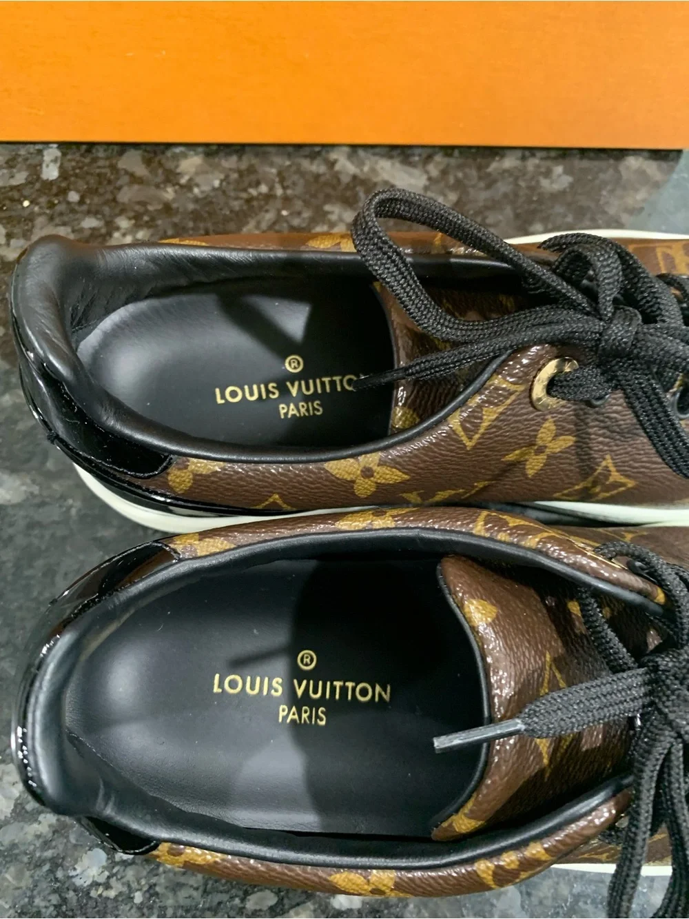 Louis Vuitton Brown Monogram Low-Top Sneaker with Black Laces
